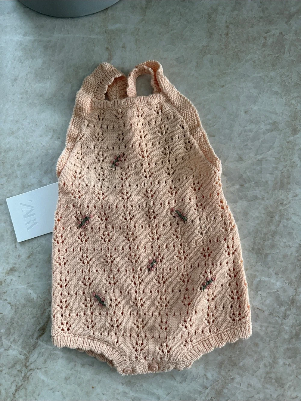 Zara floral Peach Knit Romper